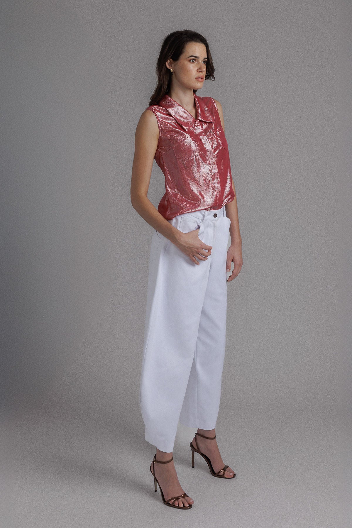 WHITE BALLON DENIM PANTS