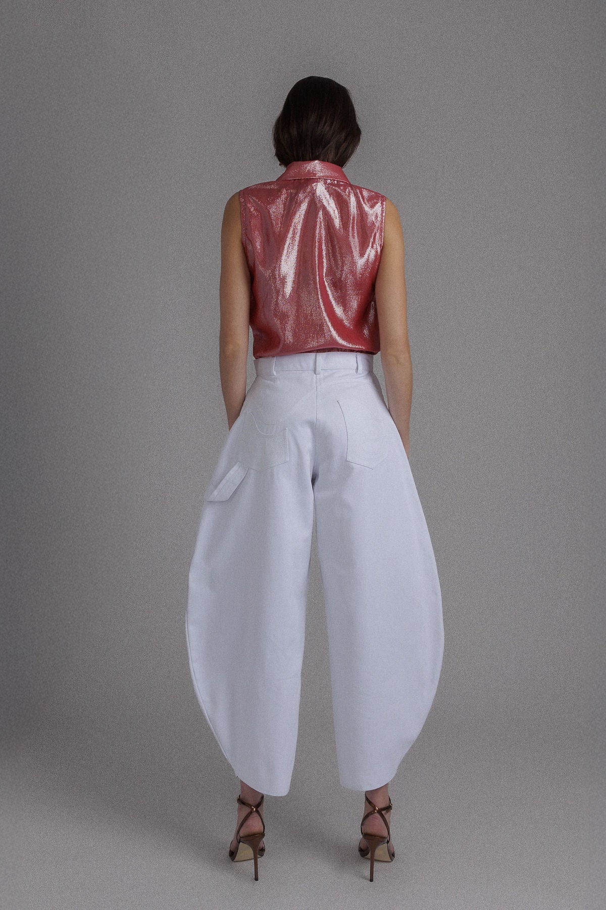 WHITE BALLON DENIM PANTS