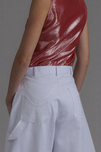 WHITE BALLON DENIM PANTS