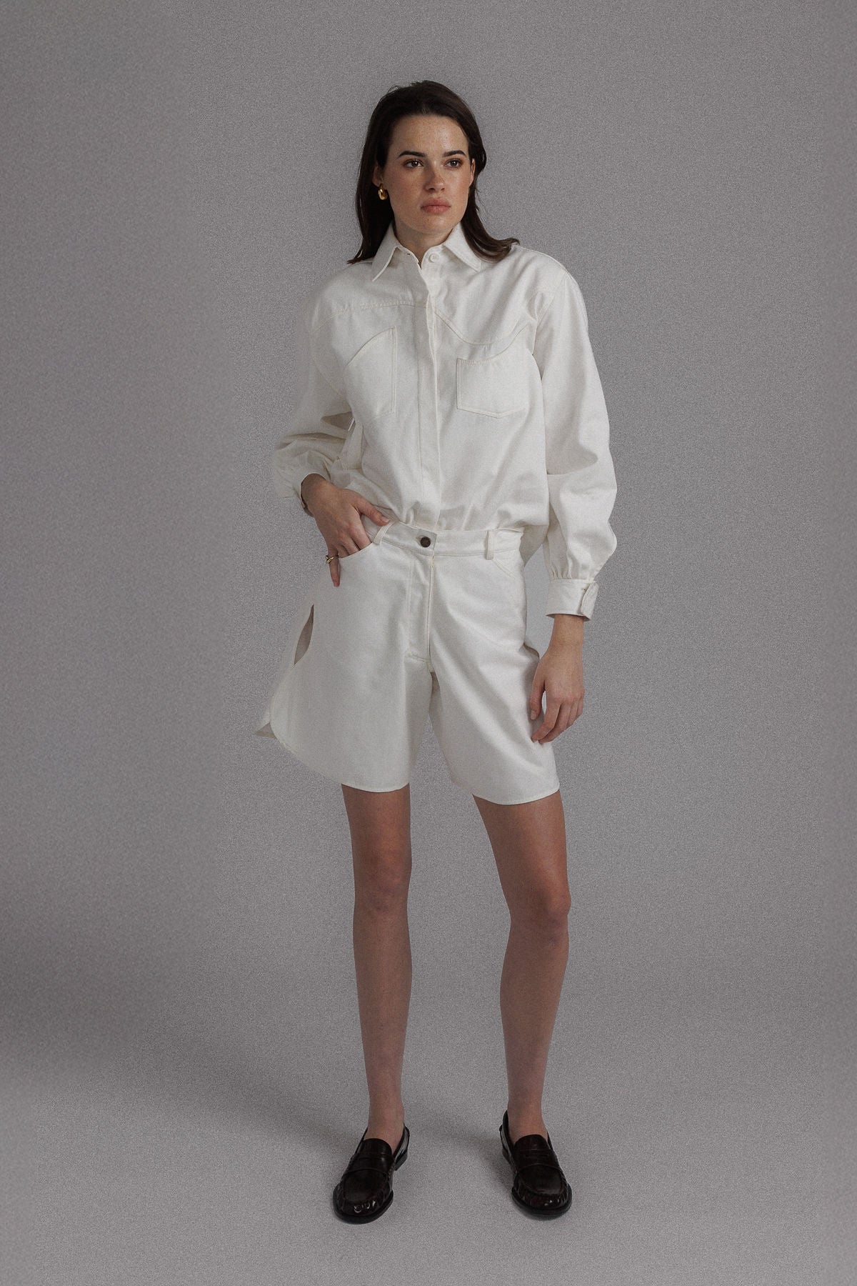 OFF WHITE ASYMMETRIC SHIRT