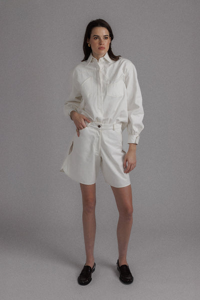 OFF WHITE ASYMMETRIC SHIRT