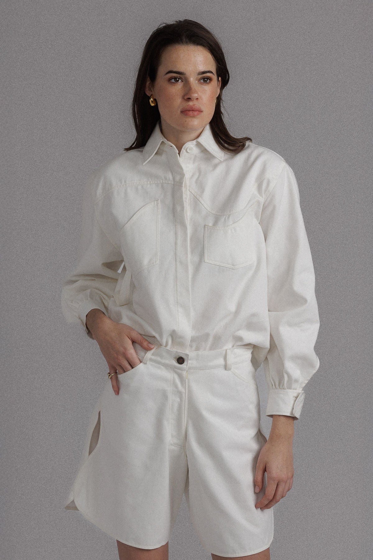 OFF WHITE ASYMMETRIC SHIRT