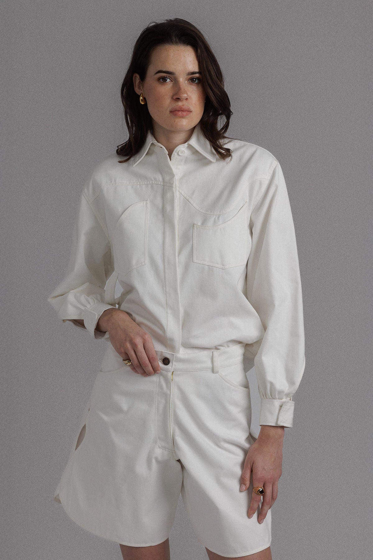 OFF WHITE ASYMMETRIC SHIRT