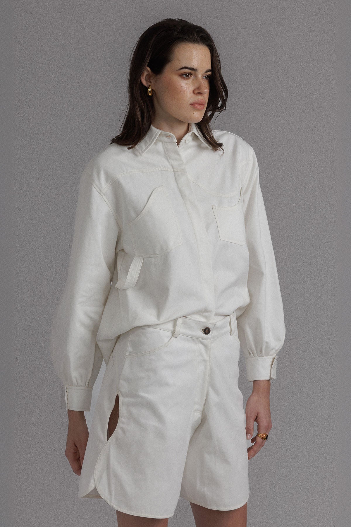 OFF WHITE ASYMMETRIC SHIRT
