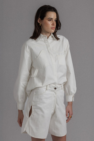 OFF WHITE ASYMMETRIC SHIRT