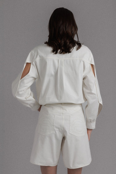 OFF WHITE ASYMMETRIC SHIRT