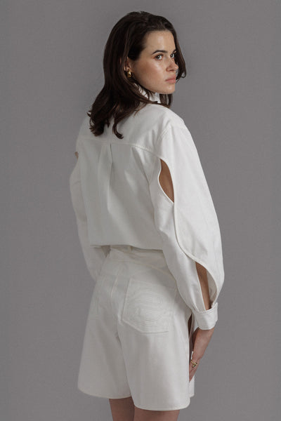 OFF WHITE ASYMMETRIC SHIRT