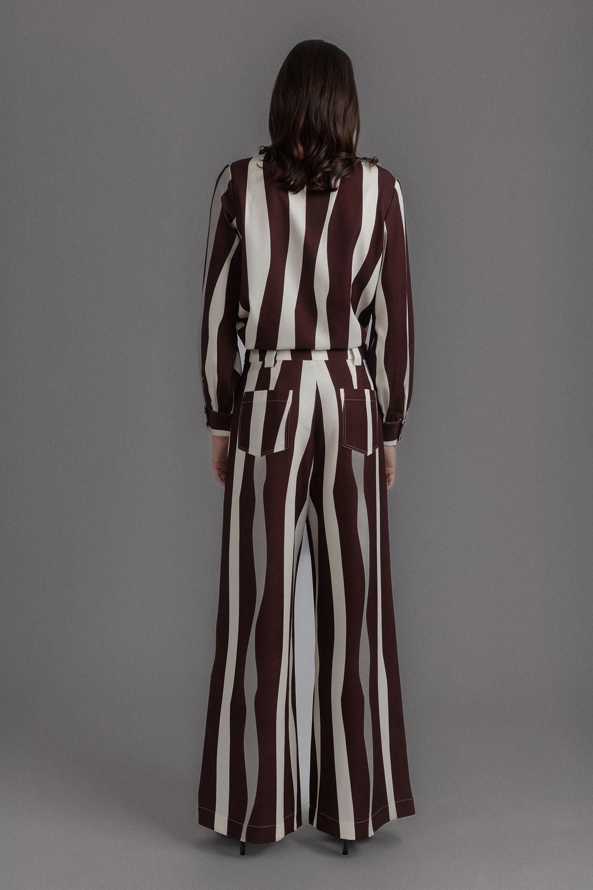 CHOCOLATE STRIPED CHIC TROUSERS