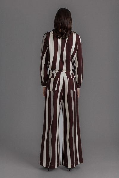 CHOCOLATE STRIPED CHIC TROUSERS