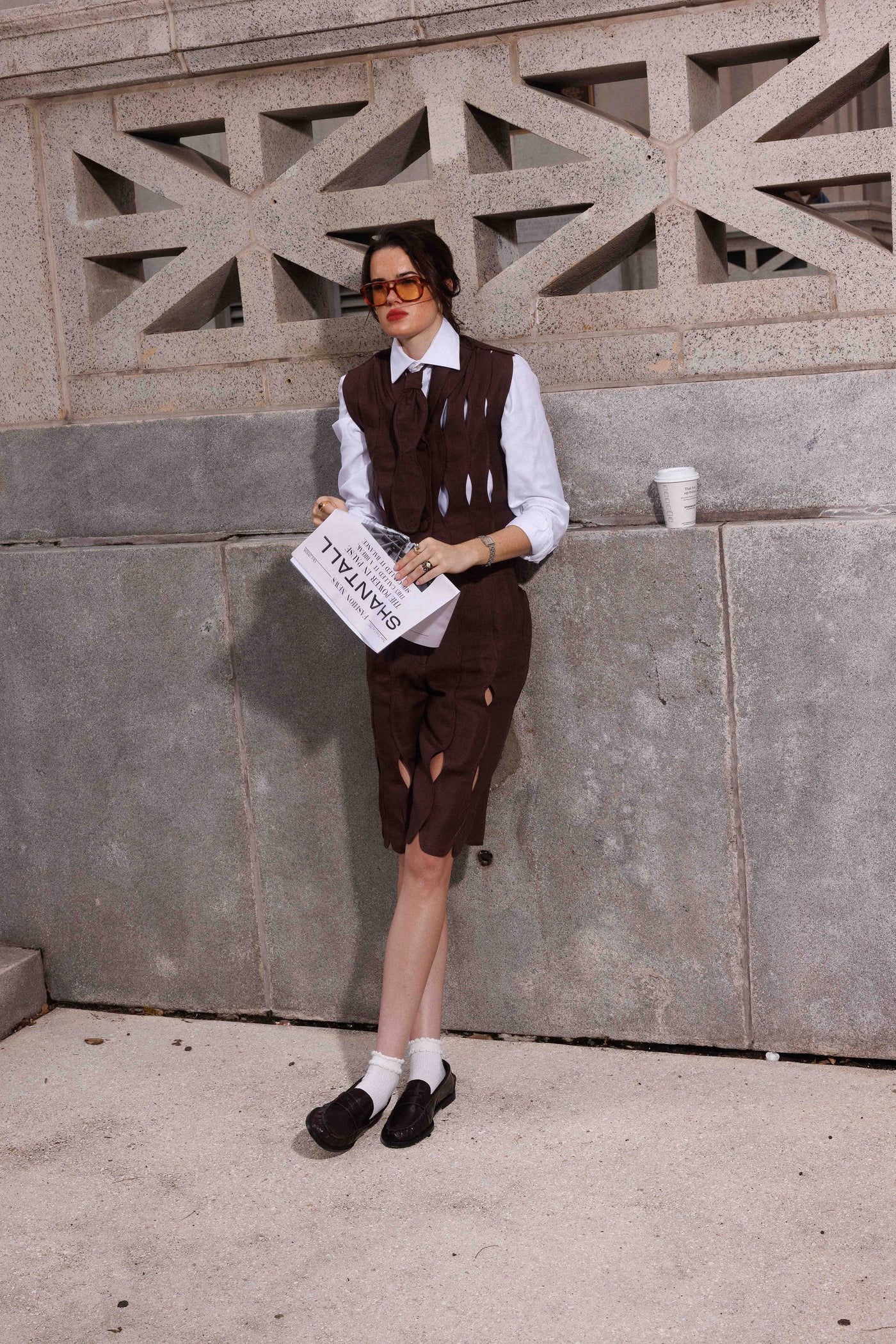 CHOCOLATE IRREGULAR ASSEMBLED CROP TOP