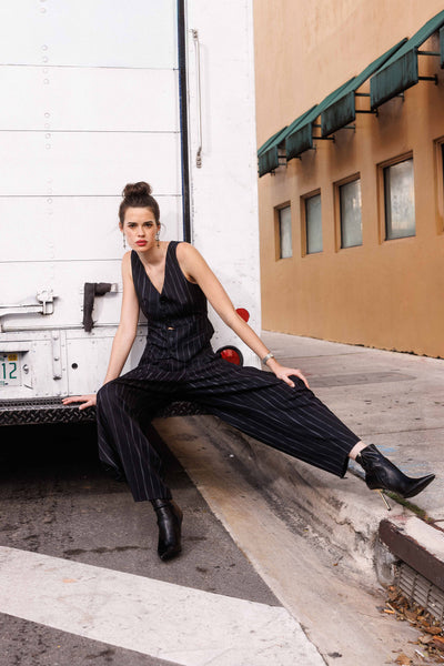 BLACK PRINTED BALLOON TROUSERS