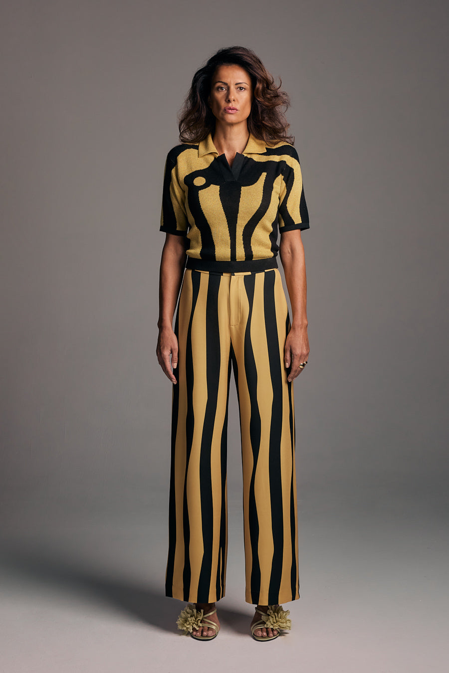 Stylish High-Waisted Stripes Palazzo. - Shantall Lacayo