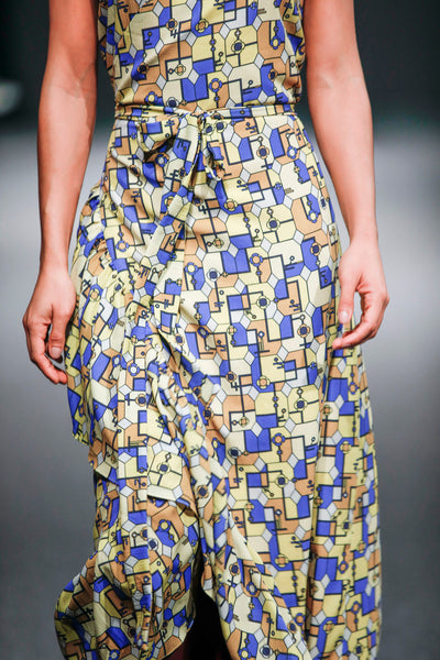 Cubist Long Halter Dress - Shantall Lacayo