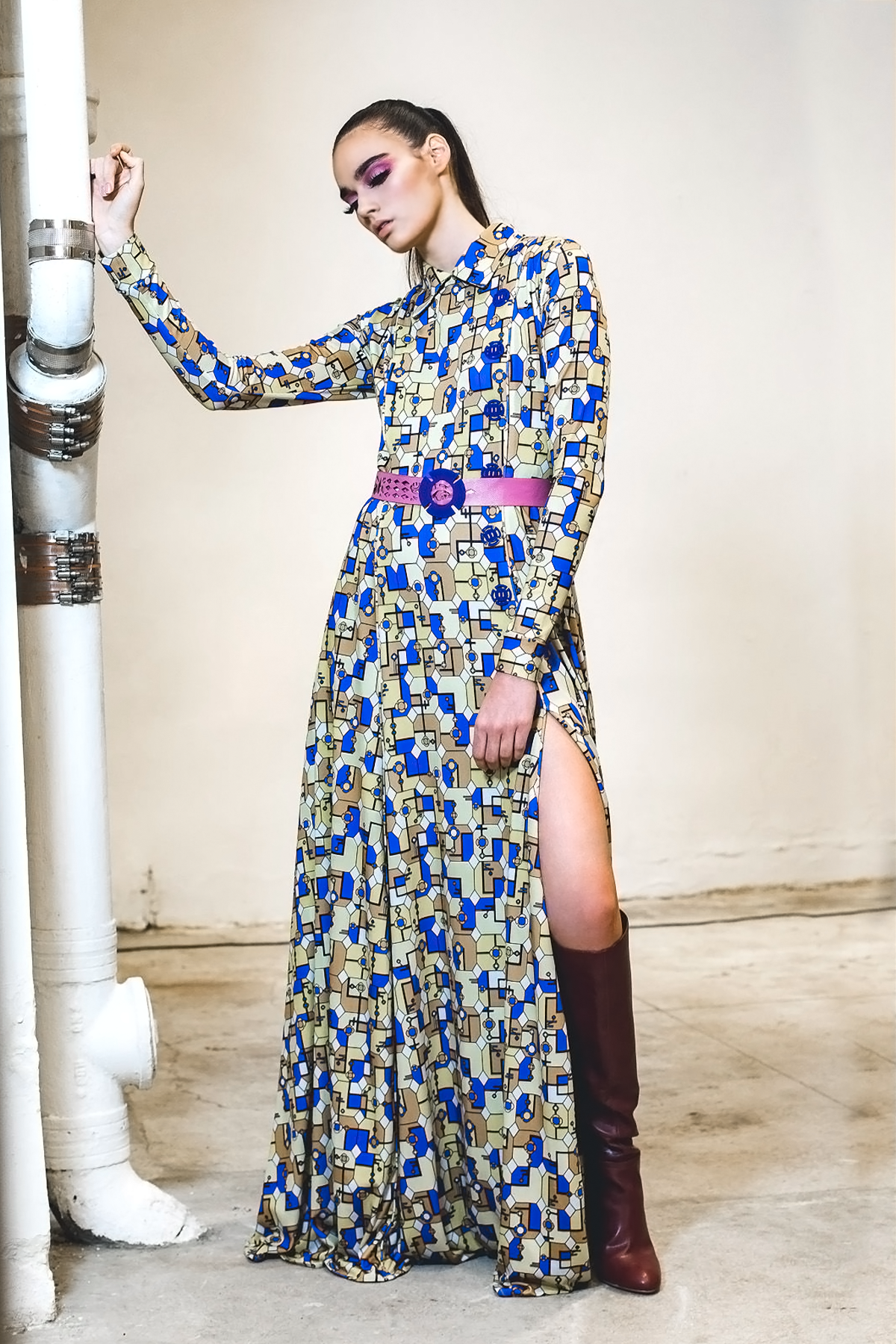 Cubist Long Sleeve Maxi Dress - Shantall Lacayo