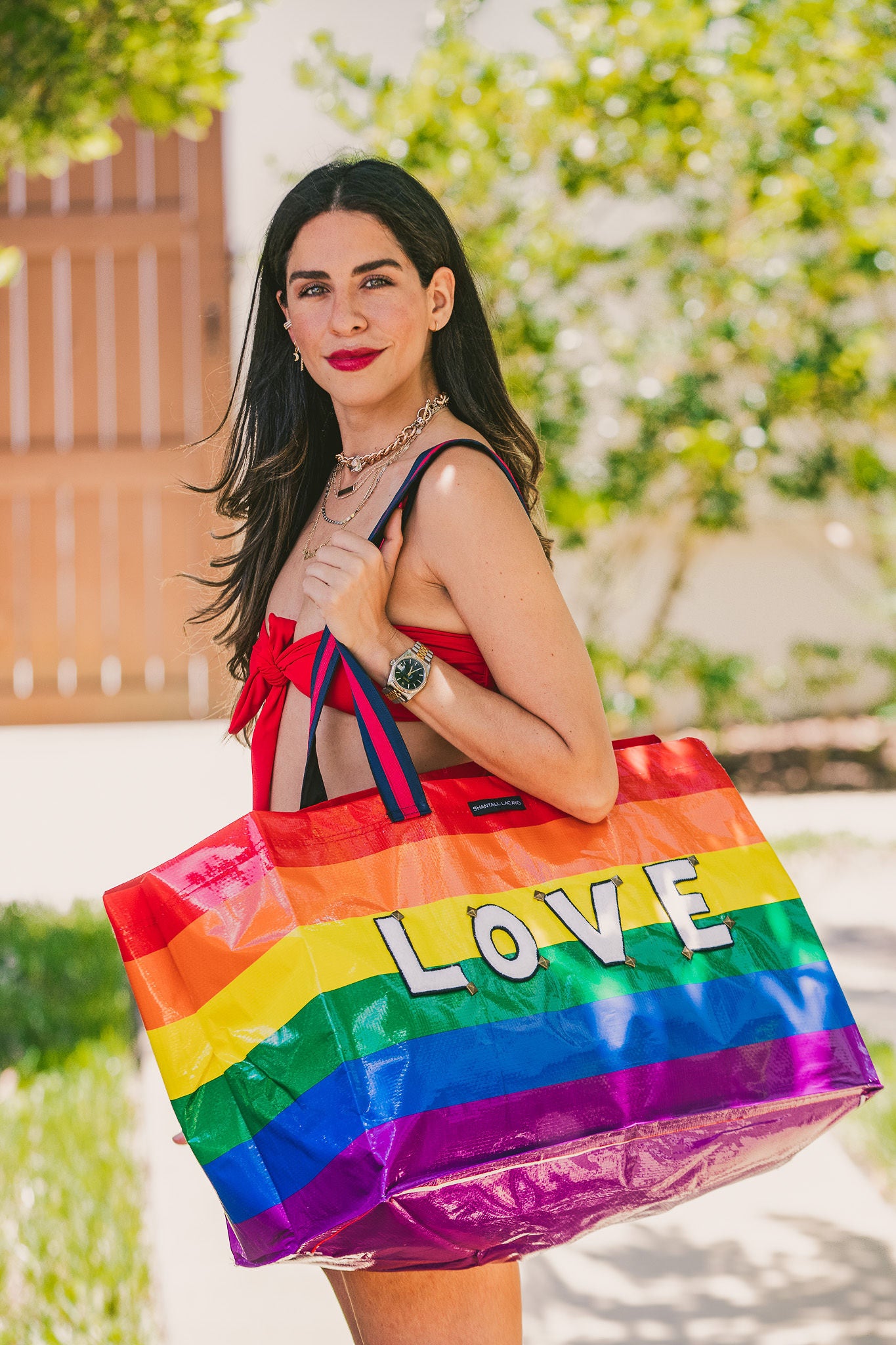 Rainbow large tote bag - Shantall Lacayo