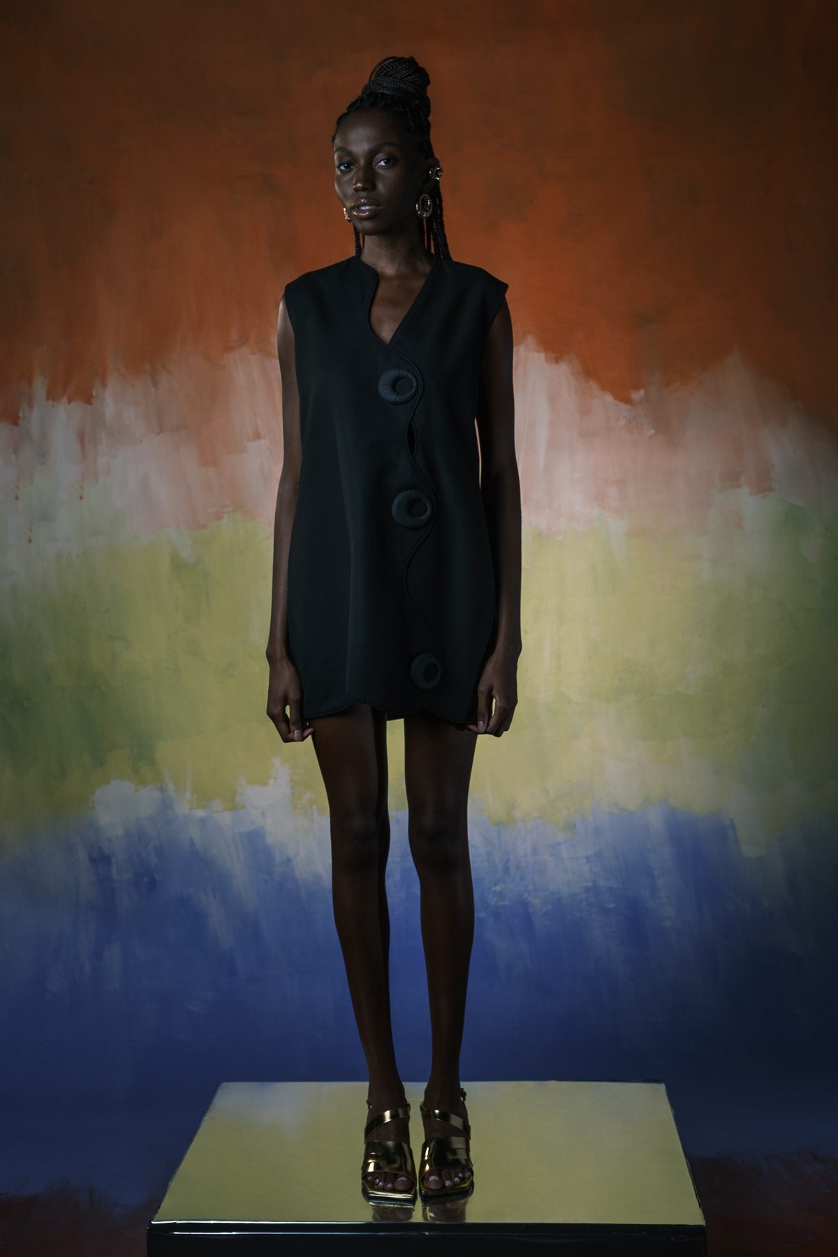 Irregular Sleeveless Black Dress - Shantall Lacayo