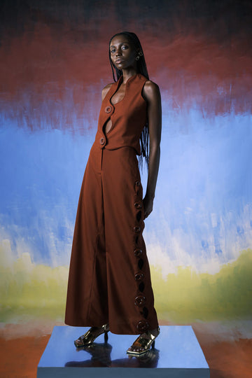 Backless Irregular Terracotta Vest