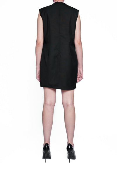 Irregular Sleeveless Black Dress - Shantall Lacayo