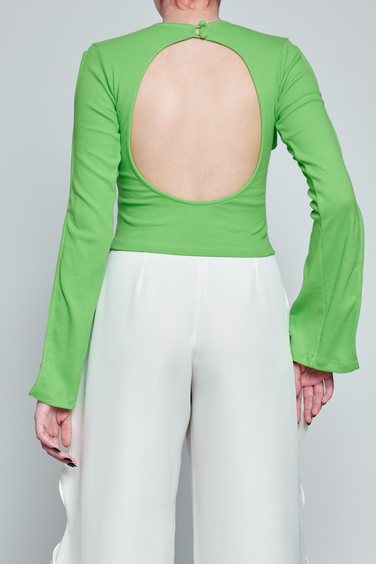 Long Sleeve Green Rib Shirt - Shantall Lacayo