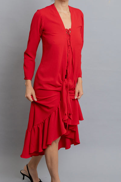 Red Knot midi Dress - Shantall Lacayo