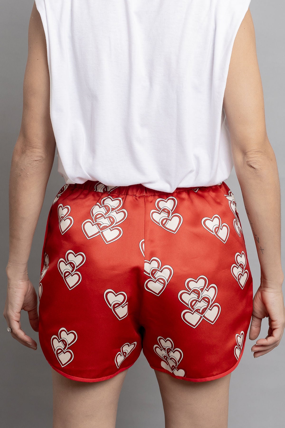 Red Hearts Shorts - Shantall Lacayo
