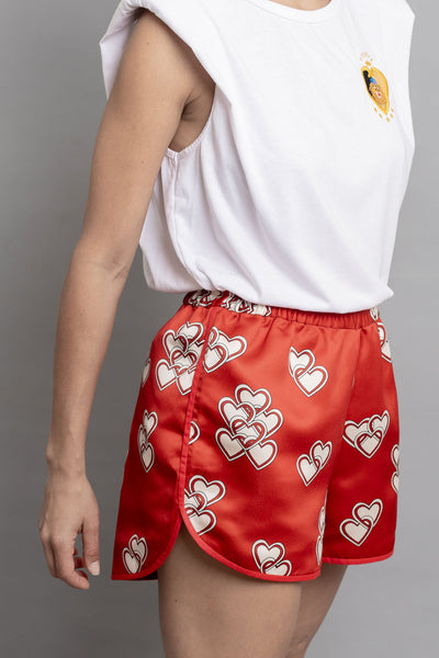 Red Hearts Shorts - Shantall Lacayo